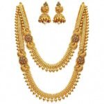 Traditional Lakshmi Coin Haram Necklace Set – 1 Gram Gold Plated