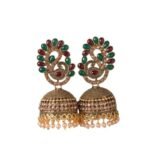 Peacock Design Bridal Jhumka Earrings – Gold Plated
