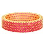 Ruby Stone Traditional Bangles Set – 2 Pieces