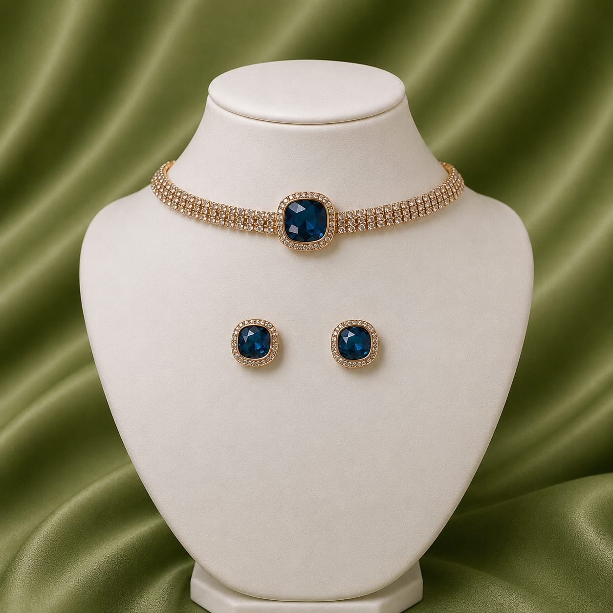 PR0012 (1) Sapphire Elegance Choker Set - Image 1
