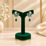 Peacock Silver Drops Earrings