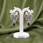 Peacock Silver Drops Earrings