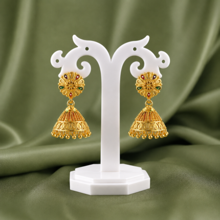 Royal Bloom Jhumka Earrings – 1 Gram Gold Plated