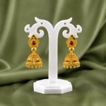 Temple Grace Jhumka Earrings – 1 Gram Gold Plated