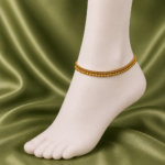 Classic Golden Beaded Anklet – 1 Gram Gold Plated