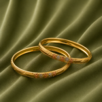 Elegant Tri-Tone Stone Bangles – 1 Gram Gold Plated (PAIR)