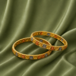 Floral Enamel Bangles – 1 Gram Gold Plated (PAIR)