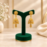 Traditional Floral Jhumukka Earrings – 1 Gram Gold Plated