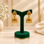 Antique Temple Jhumka Earrings - 1 Gram Gold Plated