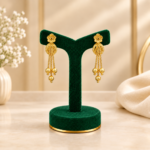 Classic Floral Beaded Drop Earrings-1 Gram Gold Plated